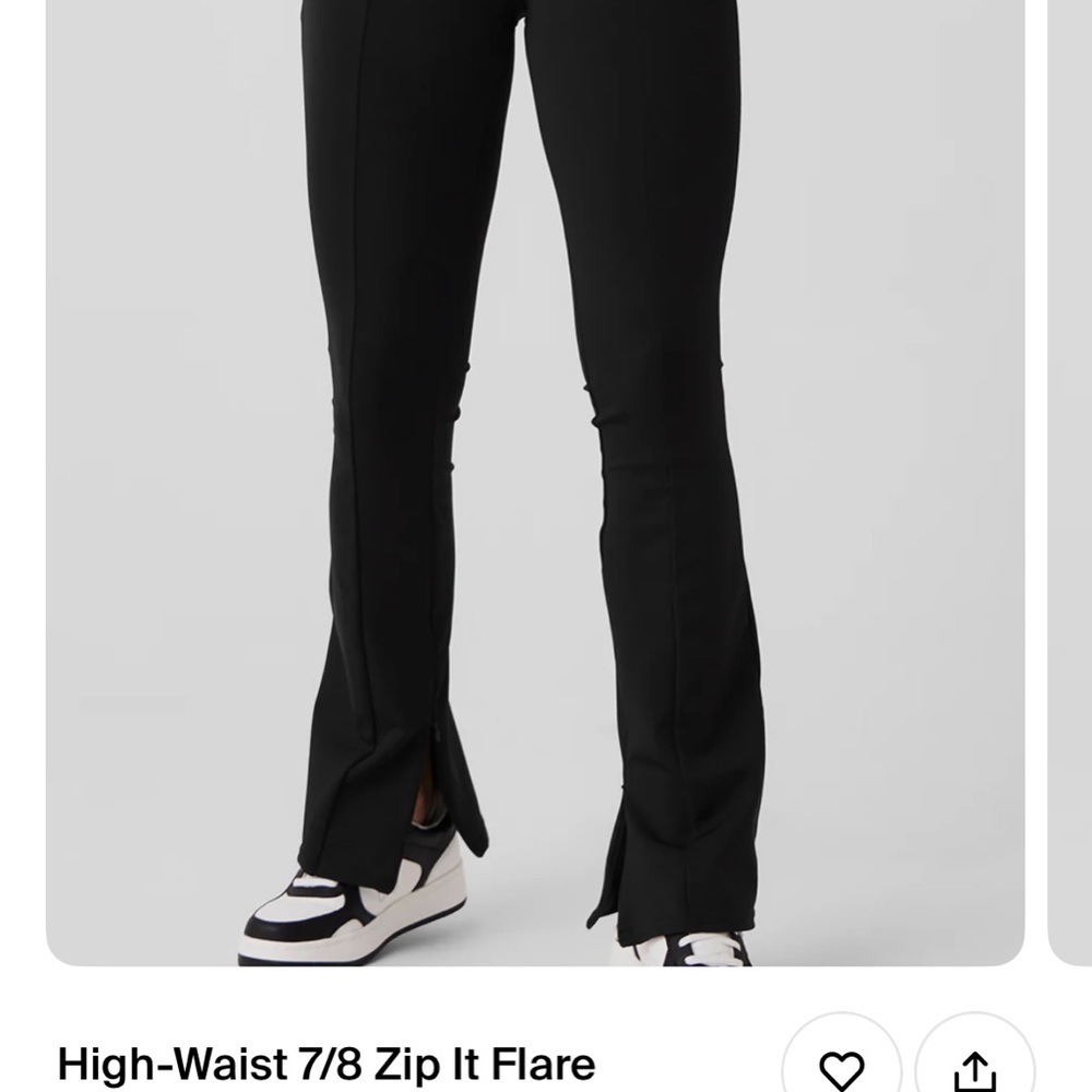Black High-Waist 7/8 Zip It Flare Pants